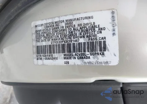 2003 Toyota Camry Solara Se из США, поврежденный, VIN 2T1CE22PX3C021467